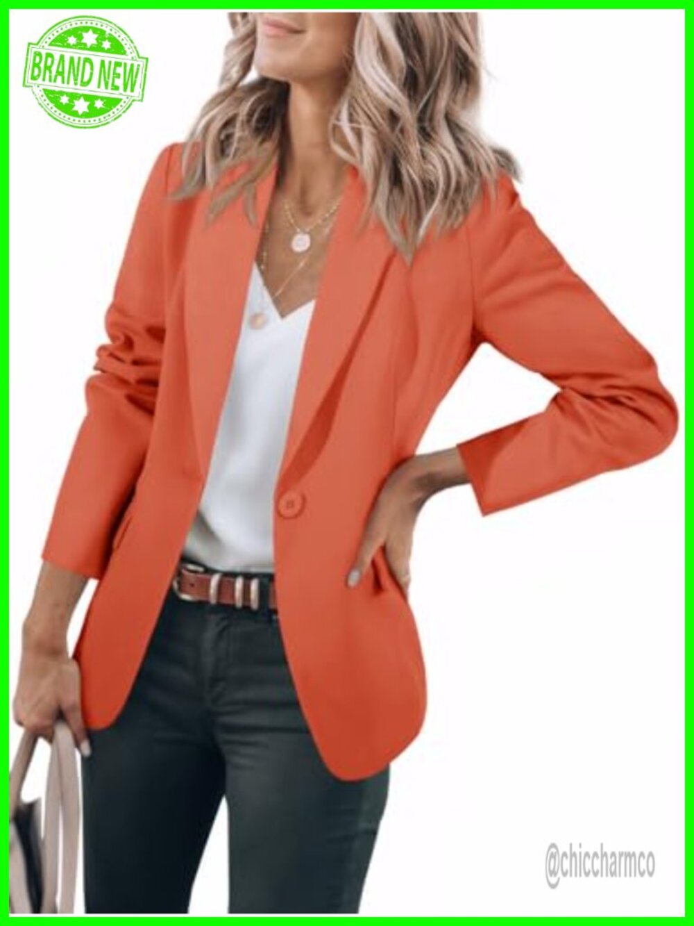 Women's Casual Blazer Long Sleeve Work Office Suit Jacket Slim Fit